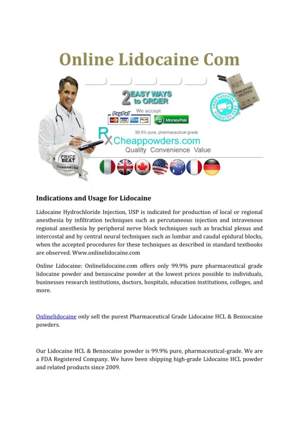 Online Lidocaine Com