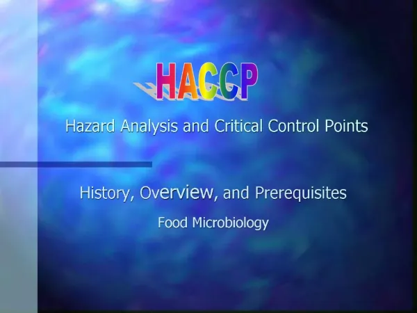 Hazard Analysis and Critical Control Points