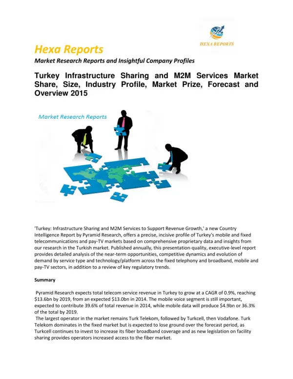 Turkey Infrastructure Sharing and M2M Services Market Industry 2015 Market Size, Share, trends and Forecast 2015