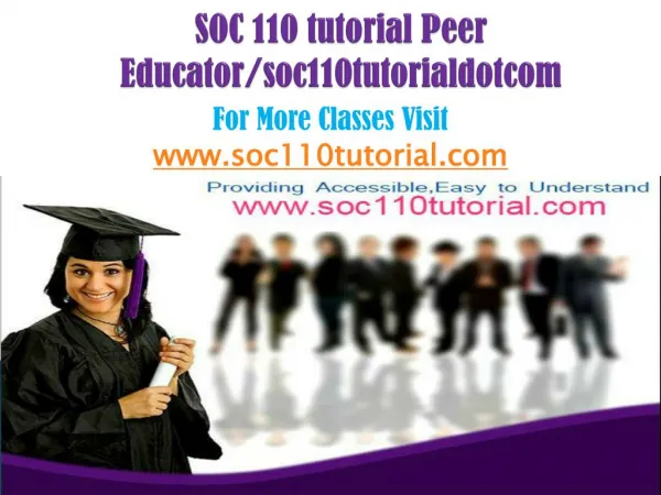 SOC 262 homework Peer Educator/soc262homeworkdotcom