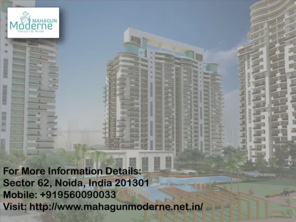 Mahagun Moderne 2/3/4 fully Furnished Homes at Noida Call us 91 9560090033