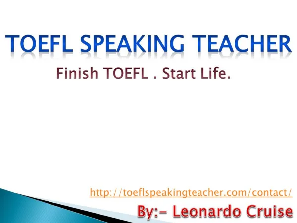 TOEFL speaking teacher