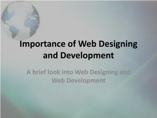 Importance of Web Design and Development