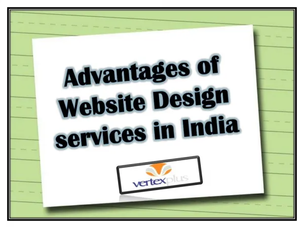 Advantages of Website Design services in India