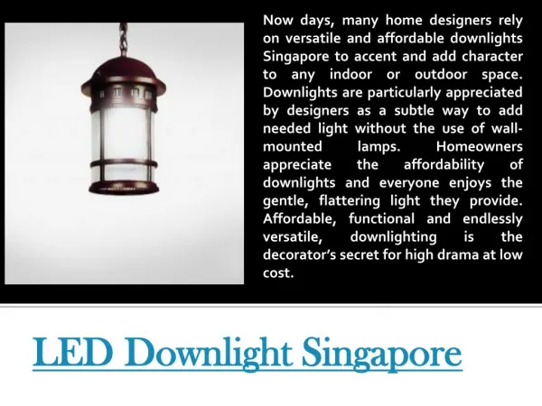 Downlights Singapore