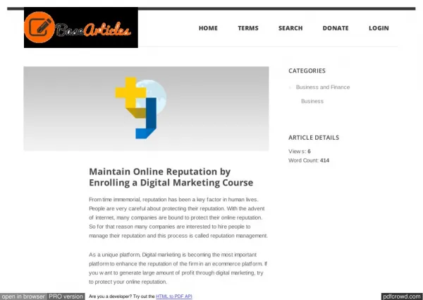 Maintain Online Reputation by Enrolling a Digital Marketing Course