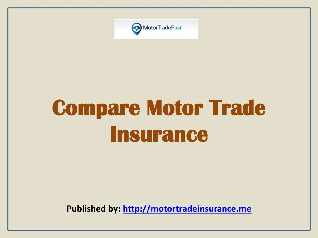 compare motor trade insurance