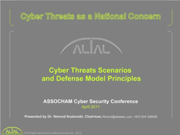 Cyber Threats as a National Concern