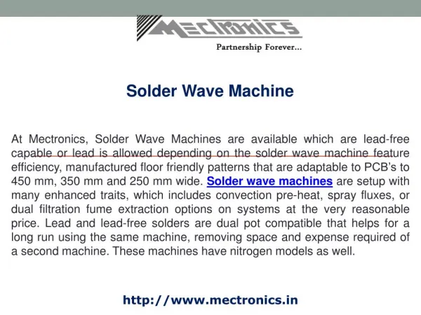 Solder Wave Machine