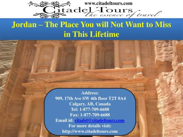 Jordan – The Place You will Not Want to Miss in This Lifetime