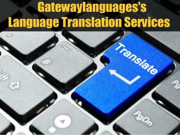 Gatewaylanguages's Language Translation Services
