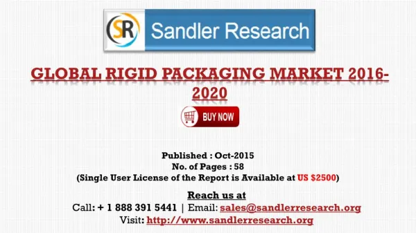 Global Rigid Packaging Market Growth to 2020 Forecasts and Analysis Report