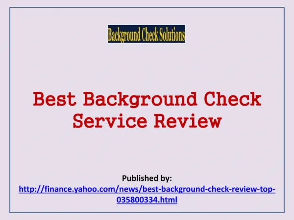 Best Background Check Service Review