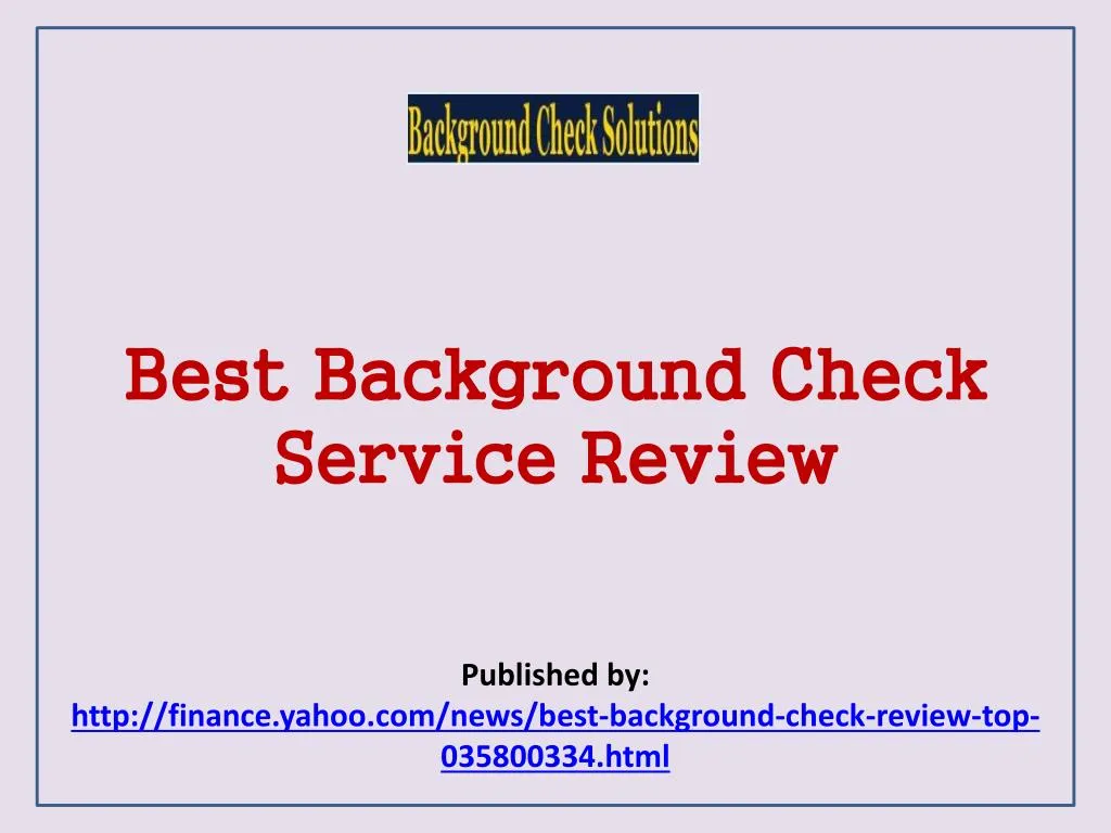 best background check service review
