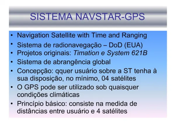 SISTEMA NAVSTAR-GPS