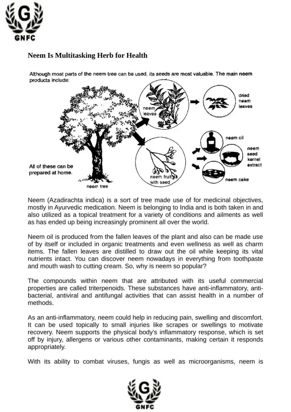 Neem Is Multitasking Herb for Health