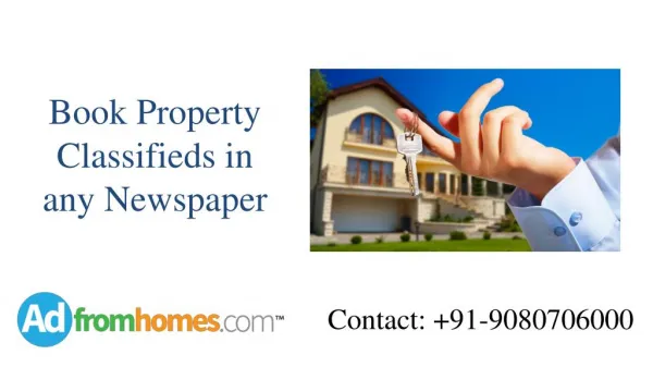 Book Property classifieds in all Indian Newspapers