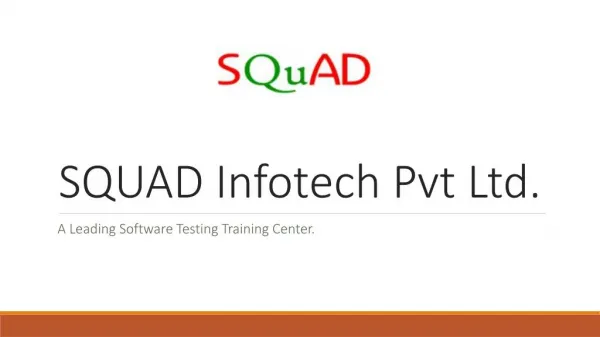 SQUAD Infotech Software Testing Training Institute