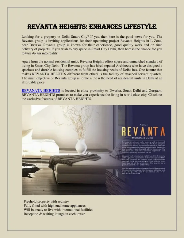 Revanta Heights Enhances Lifestyle