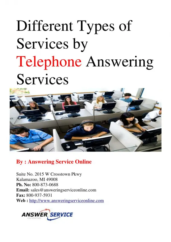 Different types of Services by Telephone Answering Services