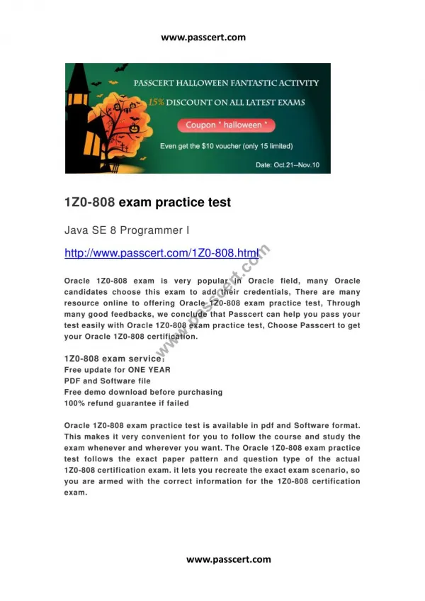 Oracle 1Z0-808 exam practice test