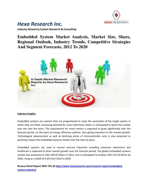 Embedded System Market Analysis, Market Size, Share, Regional Outlook, Industry Trends, Competitive Strategies And Segme