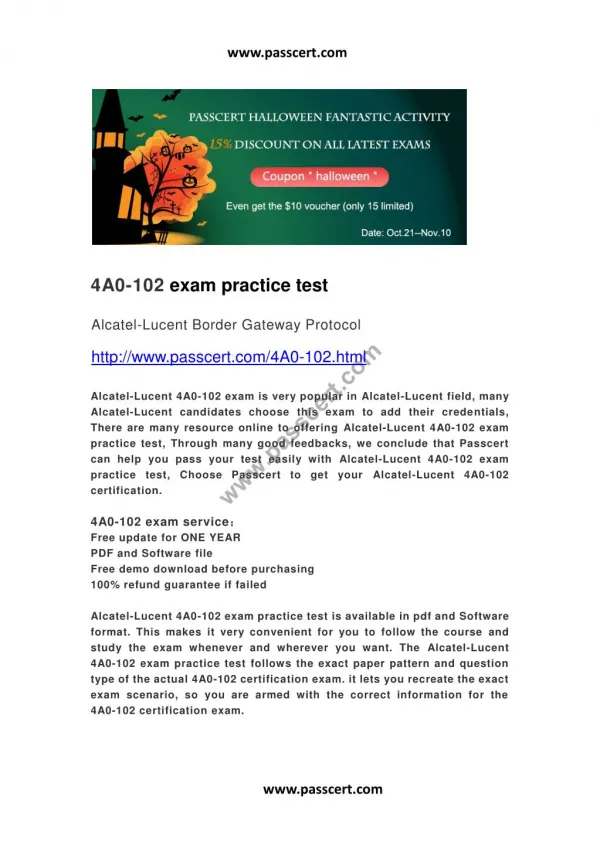 Alcatel-Lucent 4A0-102 practice test