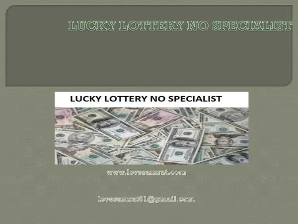 With Guarantee Get Lucky Lottery No Specialist