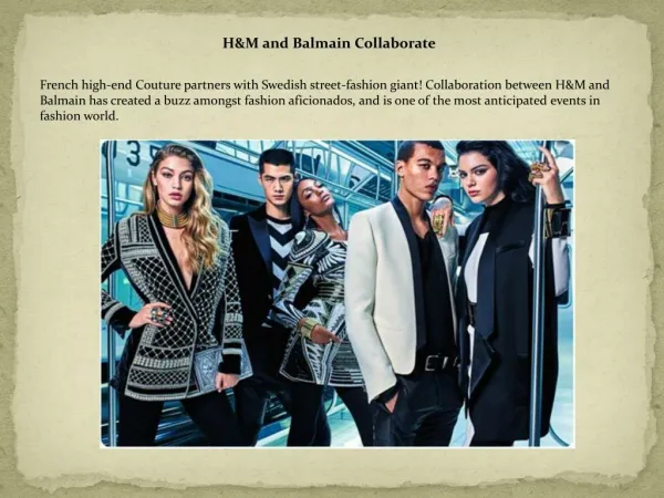 H&M and Balmain Collaborate
