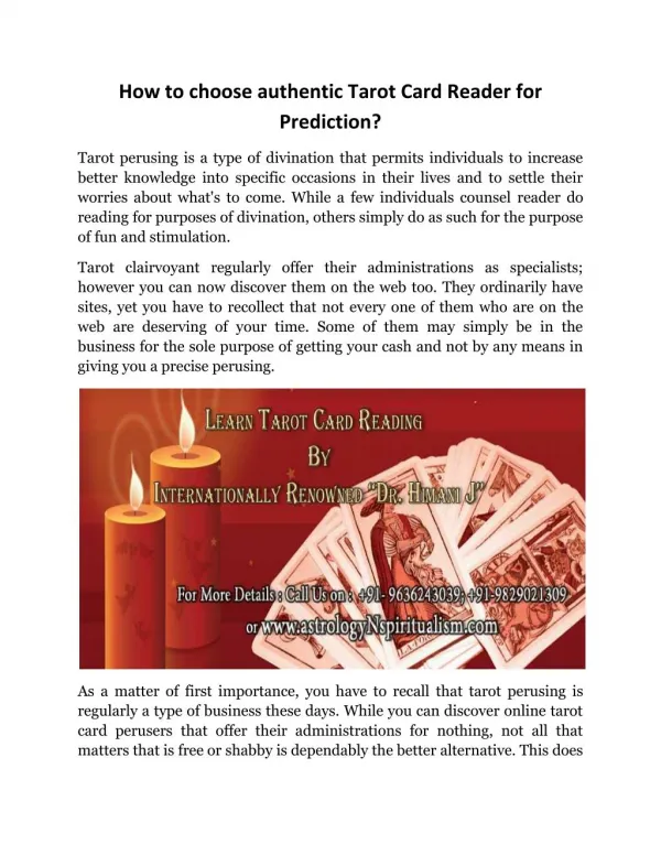 Tarot Card Reading Courses-Love Prediction