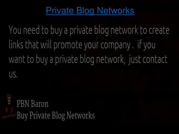 Build Private Blog Network With PBN Baron