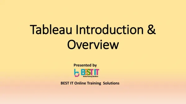 Tableau introduction & Overview
