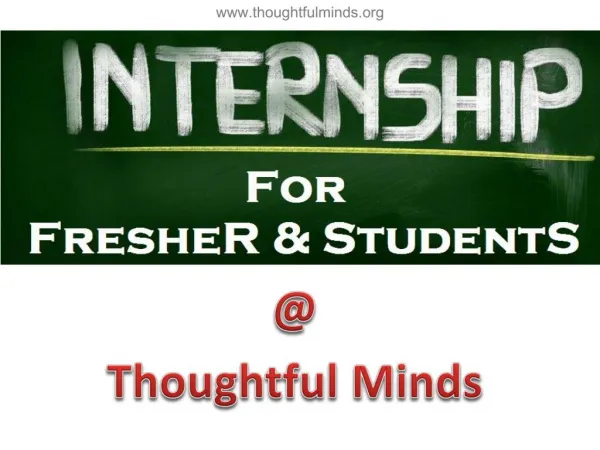 Job oriented Internship / industrial training program by Thoughtful Minds an IT company for students / freshers in Jaipu