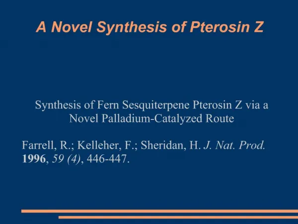 A Novel Synthesis of Pterosin Z