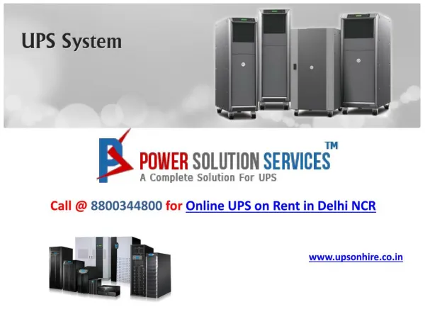 Low cost online UPS on Rent in Delhi NCR