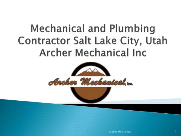 Mechanical and Plumbing Contractors Salt Lake City, Utah
