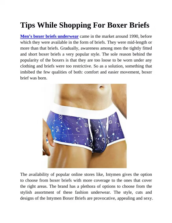Tips While Shopping For Boxer Briefs