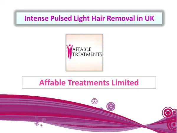 Intense Pulsed Light Hair Removal in UK