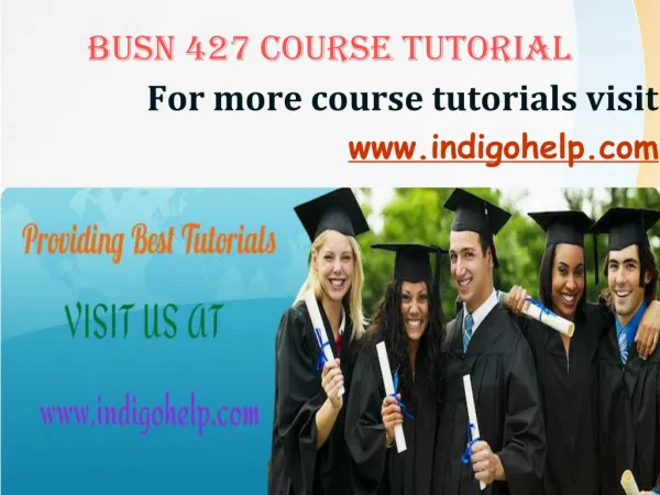 BUSN 427 expert tutor/ indigohelp