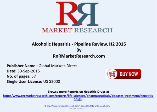 Alcoholic Hepatitis Pipeline Review H2 2015