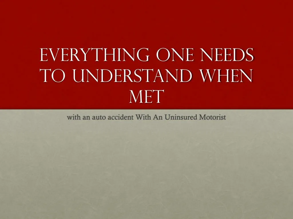everything one needs to understand when met