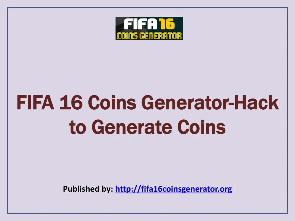 fifa 16 coins generator hack to generate coins