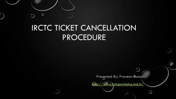 Cancel IRCTC Ticket