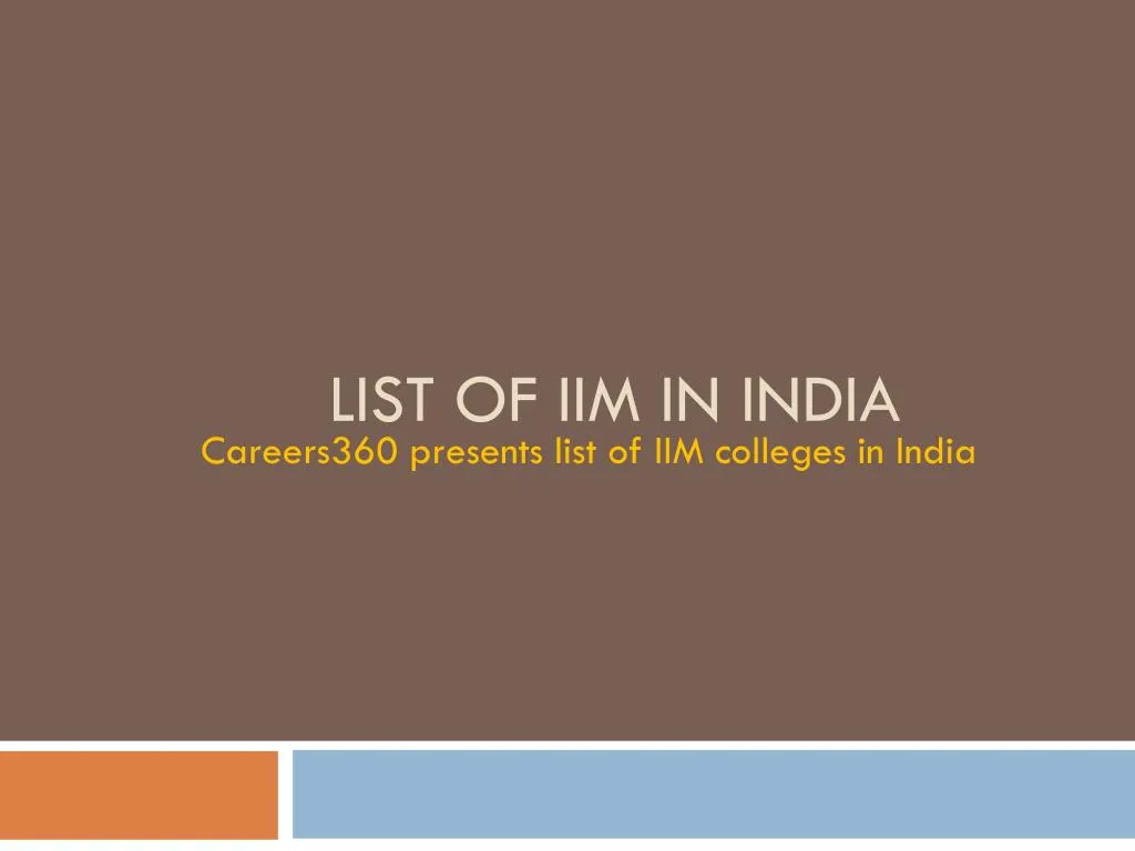 list of iim in india