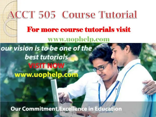 ACCT 505 Academic Coach/uophelp