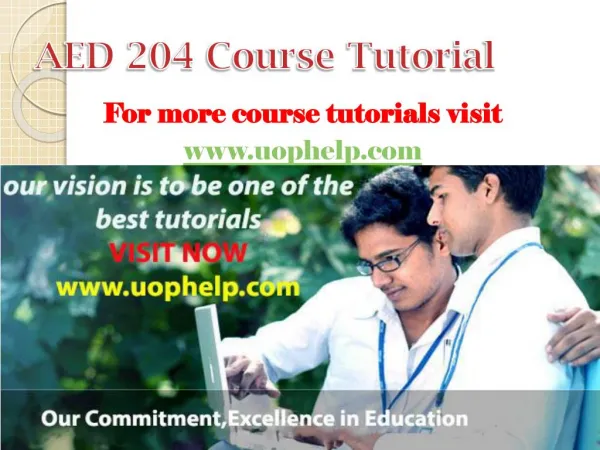 AED 204 Academic Coach/uophelp