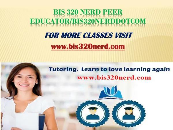 BIS 320 Nerd Peer Educator/bis320nerddotcom