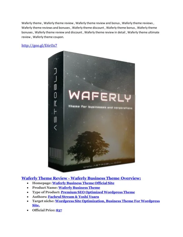 Waferly theme Review & (BIGGEST) jaw-drop bonuses
