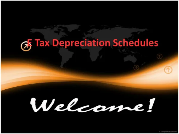 E Tax Depreciation Schedules For Depreciation