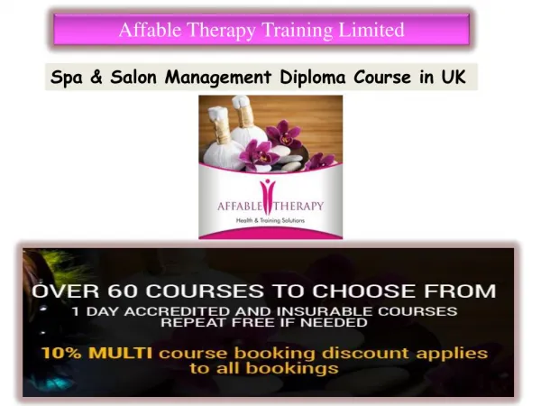 Spa & Salon Management Diploma Course in UK